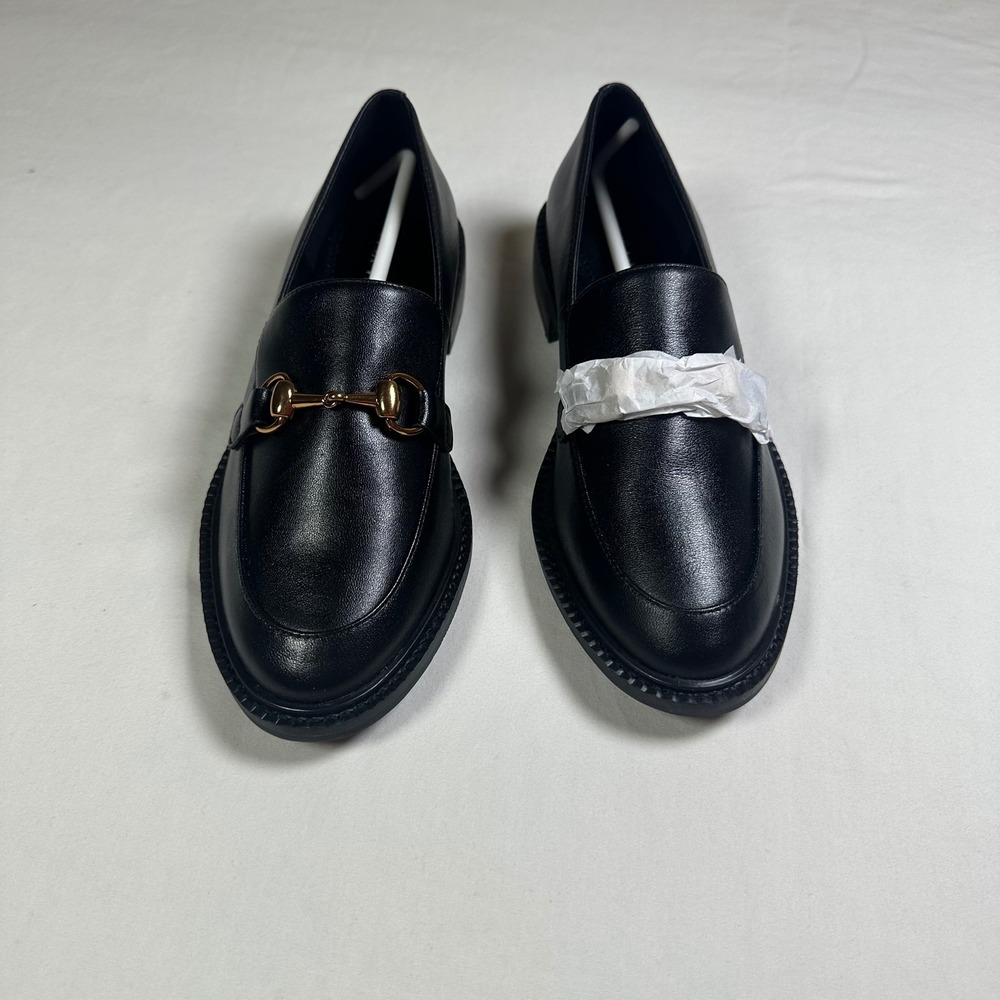 Lisa Vicky Zany-V Black Sheep Nappa‎ Loafers Gold Hardware Women's Size 5M NIB - Picture 10 of 13